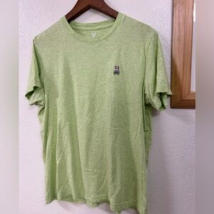 Men's Psycho Bunny Neon Green Short Sleeve Crew Neck T Shirt, Size 4